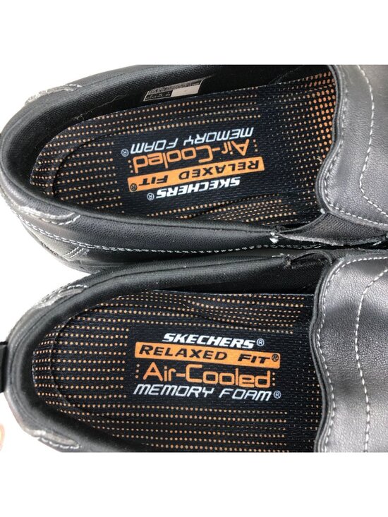Skechers Men\'s Size 9.5 Harper Forde Black Leather Relaxed Slip On Loafers 56298